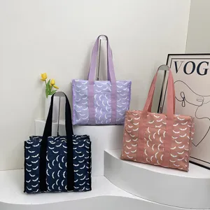Gran bolso tote de lona multifuncional bolsa de viaje con bonito diseño de murciélago.