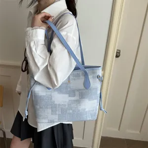 Schicke zweifarbige Beuteltasche für Damen, modische lässige Schultertasche mit Stil.
