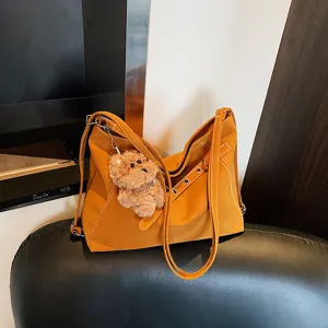 Damen Retro PU Leder Tragetasche Große Kapazität Umhängetasche Vintage Top-Handle Handtasche Elegant Alltags Satchel