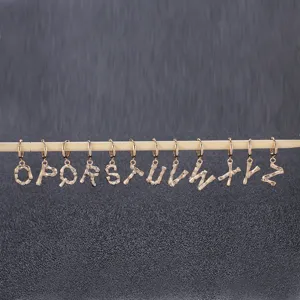 Gold letter charms alphabet pendants O to Z DIY jewelry making for necklaces earrings bracelets