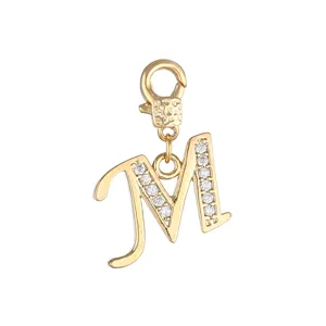 Prachtige gouden zirkonia letter M hanger voor DIY ketting sieraden accessoire
