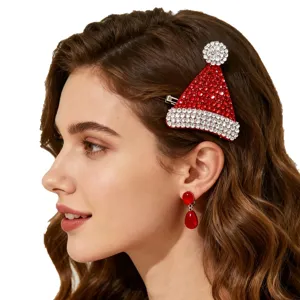 Weihnachtshut Strass Haarklammer glitzernde Kristall festliche Party Haarschmuck für Damen.