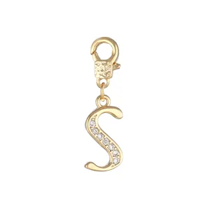 Gouden zirkoon letter S hanger voor ketting DIY accessoire prachtig sieraden detail