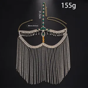 Maschera viso con frange di strass esagerata copricapo da festa europea per donne