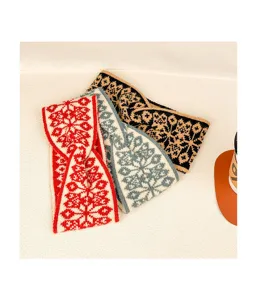 Bandeau tricoté hiver chaud twist bandeau motif flocon de neige nordique accessoire