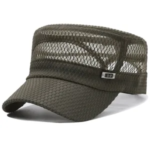 Cappello Patto Piatto Estivo Uomo Rete Traspirante Casual Esterno Protezione Solare Berretto