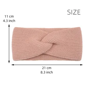 Bandeau croise en tricot hiver chaud chauffe-oreilles unicolore accessoire de cheveux
