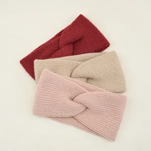 Bandeau croise en tricot lot de trois, accessoires de cheveux d'hiver chauds et doubles.