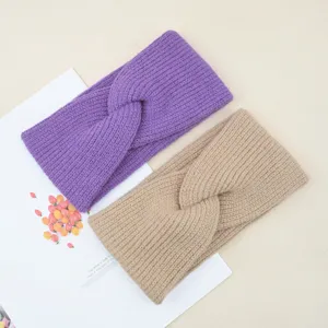 Ensemble de headband torsadé en tricot, bande de cheveux douce et chaude pour femmes.