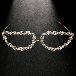 Rhinestone decorative glasses frames sparkling crystal party fashion eyewear accessories