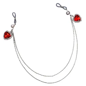 Sexy sparkling rhinestone heart nipple chains multi-layer body jewelry for party
