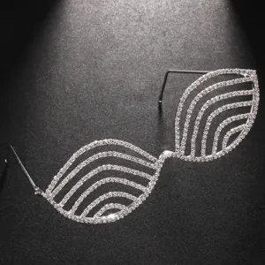 Rhinestone party glasses frames geometric sparkling festival eyewear for women fashion accessories