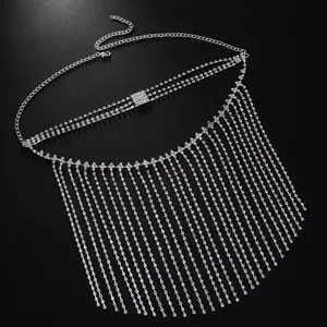 Rhinestone face chain mask festival crystal tassel masquerade party body jewelry accessory