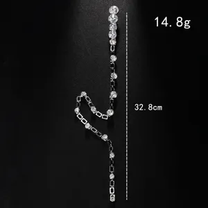 Cadena de cabello con borla de diamantes de imitacion accesorio de coleta 32.8cm 14.8g