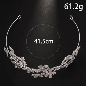 Koreanischer Kristall Blumen Haarreif silber Braut Tiara elegante Hochzeit Haaraccessoire