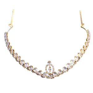 Glänzende Zirkonia Tropfen Krone Tiara für Braut Hochzeit Party Prinzessin Haarschmuck