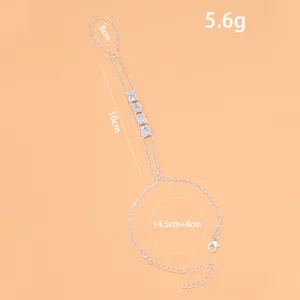 Brazalete de esclavo de estrás bohemio joya de mano moda mujer accesorio de vacaciones.
