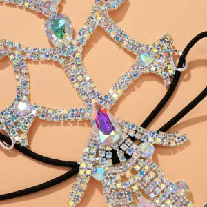 Sparkly rhinestone body chain thigh harness sexy festival dance body jewelry accessory