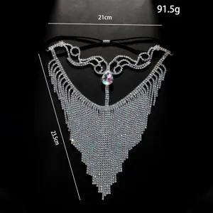 Rhinestone face mask sparkling tassel masquerade crystal headpiece party holiday decorative