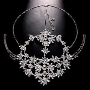 Crystal Rhinestone Face Chain Mask Sparkly Masquerade Party Festival Face Jewelry