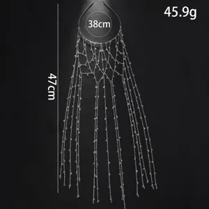 Detailansicht des silbernen Metall-Quasten-Haarwulsts mit präzisen Maßen und leichtem Design.