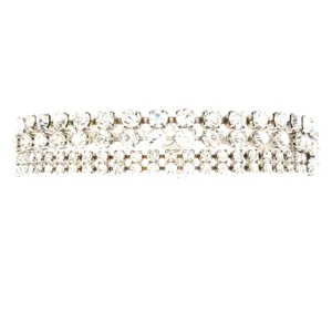 Mehrreihige Strass Choker Halskette, glänzende Kristall Schlüsselbeinkette für Damen Mode.