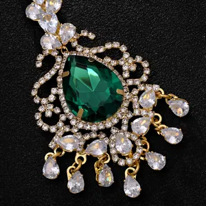 Exquisite Strass Stirnkette mit Wassertropfen fur elegante Braut Kopfschmuck