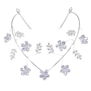 Κορεατική μόδα στρασένια στέκα μαλλιών με λουλούδια από ζιρκόνιο κομψό αξεσουάρ μαλλιων