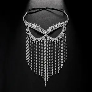Schitterend Strass Masker Gezichts Ketting Glzen Hoofdsieraad Partij Sieraad