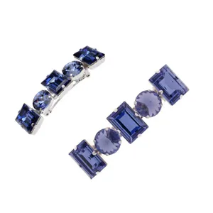 Elegante blaue Kristall Strass Haarklammern geometrische Metall Haarspangen Damen