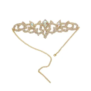 Bohemian rhinestone thigh chain sexy crystal body chain belly dance party leg accessories