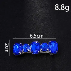 Minimalistische blaue Strass Haarnadel elegante Seitenpferdeschwanz Spange Haaraccessoire