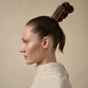 Elegant Crisscross Rhinestone Ponytail Hair Tie Luxurious Copper Hair Ring Elastic Hair Band Geometric Headwear Accessories For Women Daily Commute