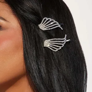 Fashion Angel Wings Rhinestone Bobby Pin Alloy Wings Hair Clip For Women Side Bangs Clip Trendy Hair Accessories