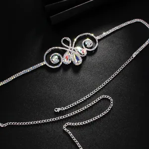 Sparkling rhinestone waist chain for women belly dance belt sexy bikini body jewelry accessory