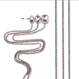 Pinza de pelo con diamantes de imitación y cadena de serpiente, accesorio brillante.