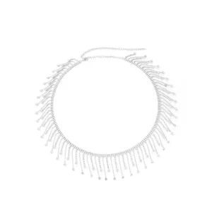 Shiny rhinestone tassel waist chain belly body jewelry for women party bikini beach accessory