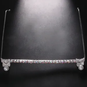 Rhinestone decorative half-frame glasses frame for women party fashion accessories.