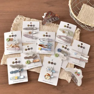 alline deliziose mollette per capelli autunno bottoni fermagli carini stile coreano becco d'anatra