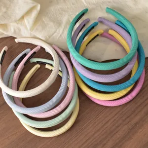 Korean style colorful diagonal striped sponge headband narrow brim sweet hair accessories
