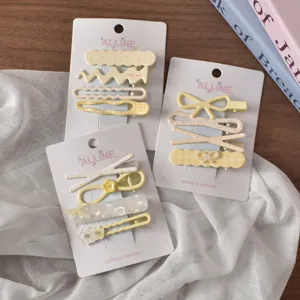 Cute dopamine floral metal hair clips set, sweet style hair accessories for women and girls.