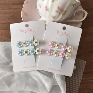 ALLINE cute floral duckbill hair clips sweet dopamine hair accessories for women and girls