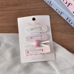 ALLINE sweet dopamine floral metal hair clips set, cute bb hairpins for women daily wear.