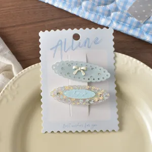 Set de pinzas para el pelo florales azules bonitas horquillas accesorios para mujeres niñas