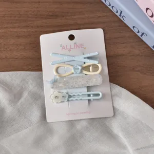 Alline summer new dopamine floral metal hair clips cute bangs bb clips sweet hair accessories