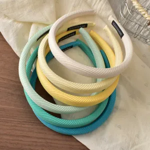Korean simple diagonal stripe sponge headband narrow brim colorful versatile hair hoop accessories