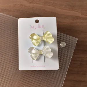 ALLINE summer plaid polka dot floral hair clips, cute dopamine hair accessories for bangs