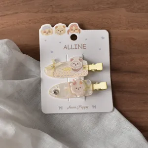 ALLINE cute puppy acrylic hair clips set sweet cartoon duckbill clips for women hair styling