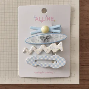 ALLINE Fruehling suesse Bluemen Dopamin Haarspangen Set Schleife suesse Pony Accessoires