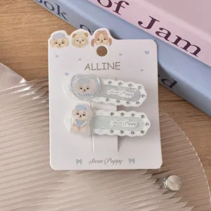 ALLINE Cute Puppy Acrylic Hair Clips Sweet Girl Cartoon Side Bangs Duckbill Hairpin Accessories
